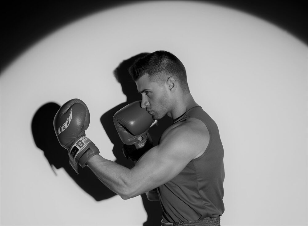 白黒のボクサーの写真